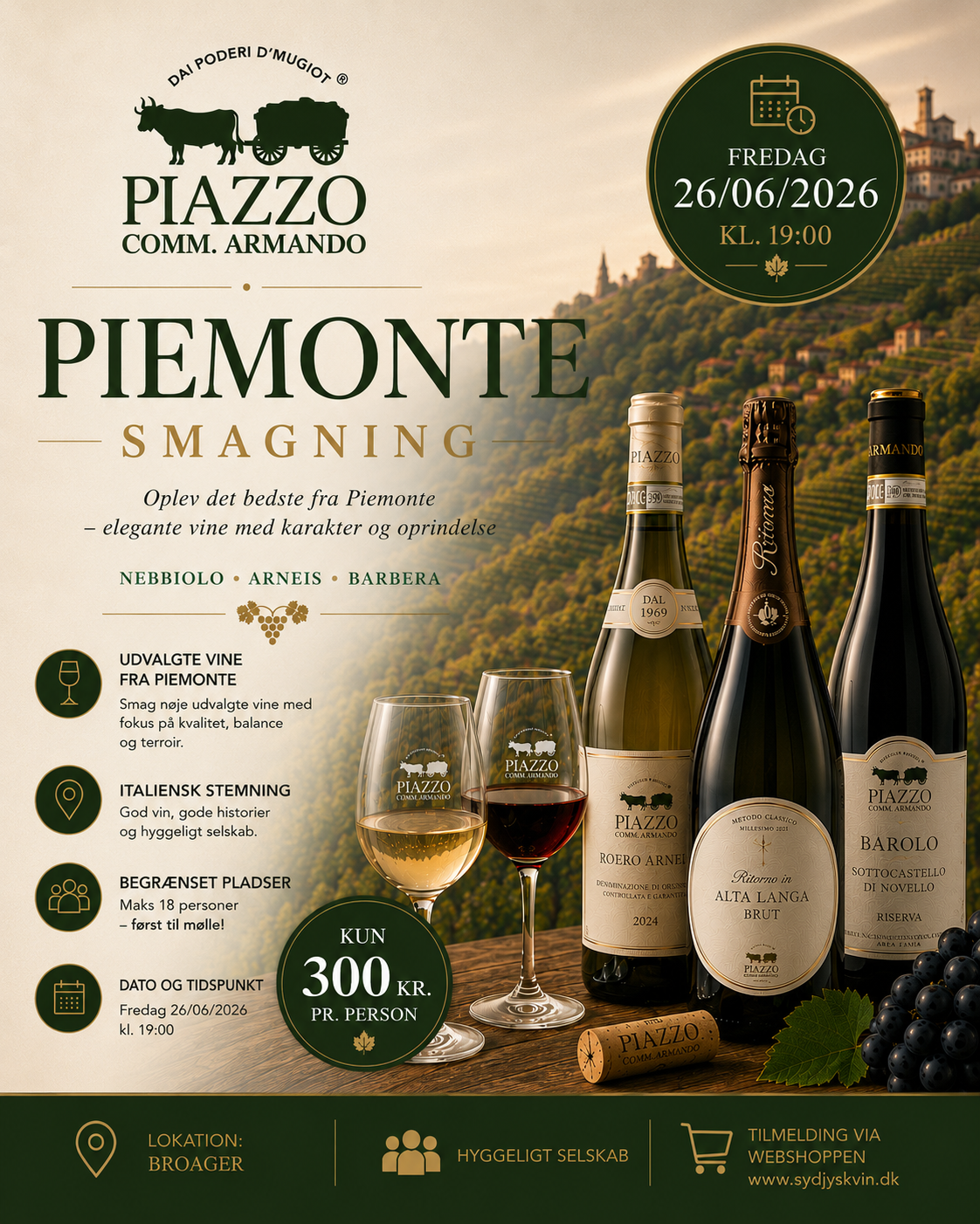 En Aften i Piemonte – Eksklusiv Vinsmagning