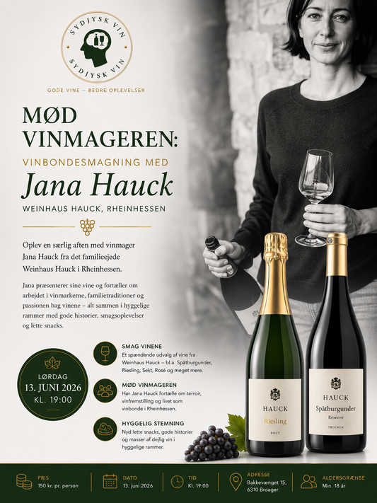 Mød vinmageren: Vinbondesmagning med Jana Hauck – Weinhaus Hauck, Rheinhessen | 13. juni